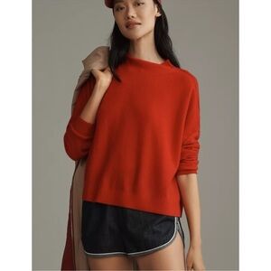 Anthropologie Alani Cashmere Mock-Neck Sweater Red Medium